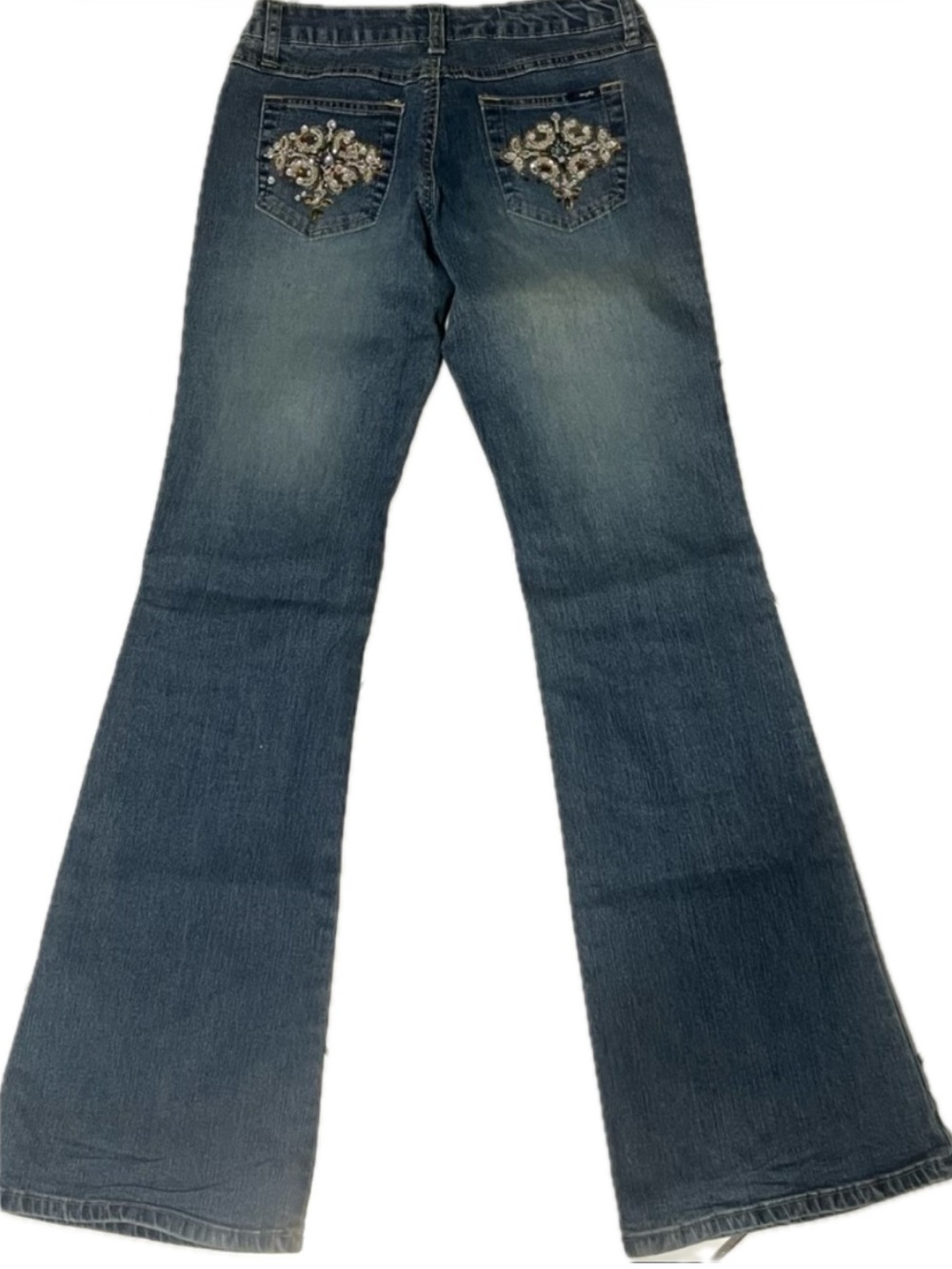 Angels Jeans Stretch Hipster Flare Bootcut Denim Y2K Vintage crystal embellished